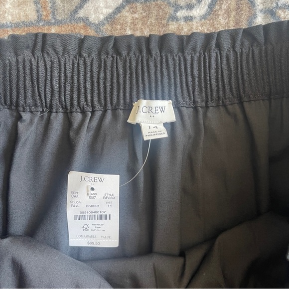 NWT J. Crew Black Elastic Skirt Linen Blend - Picture 3 of 5